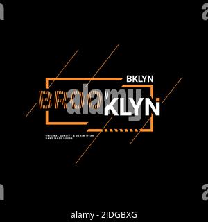 Brooklyn design d'écriture, adapté pour l'impression d'écran t-shirts, vêtements, vestes et autres Illustration de Vecteur