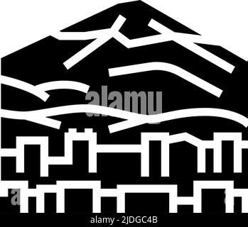 illustration vectorielle d'icône de glyphe de montagne fujiyama Illustration de Vecteur