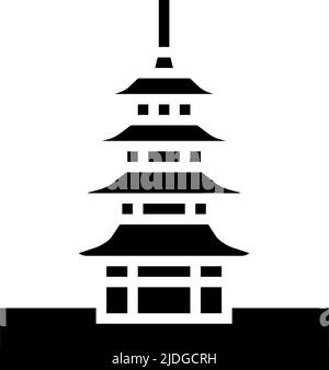 illustration vectorielle d'icône de glyphe de bâtiment pagoda asia Illustration de Vecteur