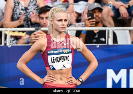 Yuliya (Yuliia) Levchenko d'Ukraine (saut en hauteur des femmes) lors de la Wanda Diamond League 2022, rencontre de Paris (athlétisme) sur 18 juin 2022 au stade de Charlety à Paris, France. Photo de Victor Joly/ABACAPRESS.COM Banque D'Images