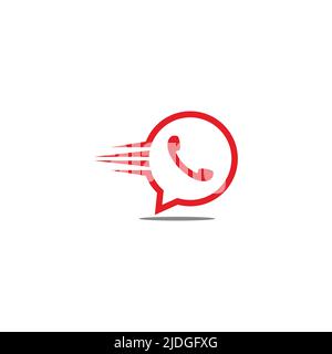 message rapide symbole rouge symbole de téléphone vecteur d'icône Illustration de Vecteur