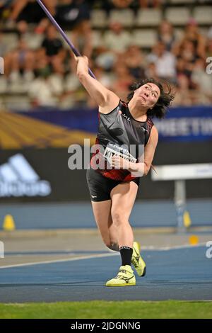 Haruka Kitaguchi (JPN) remporte le javelot féminin à 207-1 (63.13m) lors du Meeting de Paris au stade Charlety, samedi 18 juin 2022, à Paris. (Jiro Mochizuki/image du sport) Banque D'Images