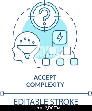 Accepter l'icône de concept turquoise de complexité Illustration de Vecteur