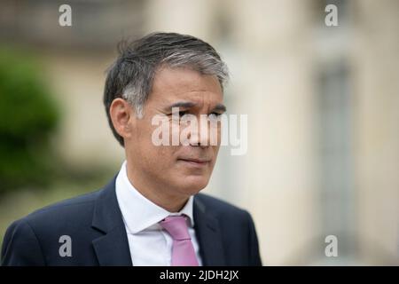 Paris, France, 21 juin 2022, parti socialiste de gauche (PS) le Premier secrétaire français Olivier Faure arrive pour des entretiens avec le président français au palais présidentiel de l'Elysée à Paris, en France, sur 21 juin 2022, après des élections législatives. Photo par Eliot Blondt/ABACAPRESS.COM Banque D'Images