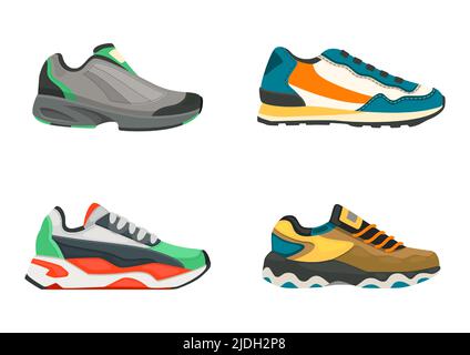 Baskets chaussures pour courir, faire du sport et du fitness Illustration de Vecteur