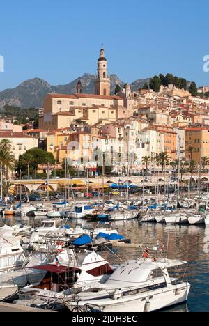 Port de plaisance de Menton à la Rivera française, France, Menton Banque D'Images