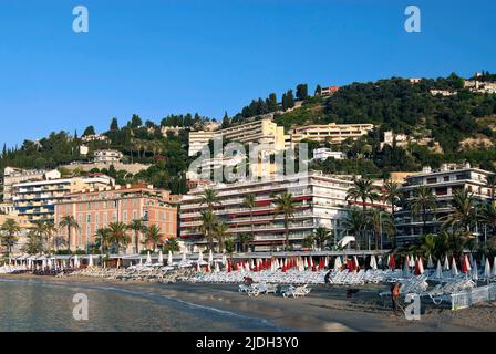 Plage Promenade de Menton à la Rivera française, France, Menton Banque D'Images