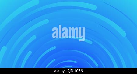 Arrière-plan panoramique horizontal à dégradé bleu abstrait tendance. Fond bleu de formes dynamiques modernes pour modèle de bannière. Expérience technologique Illustration de Vecteur