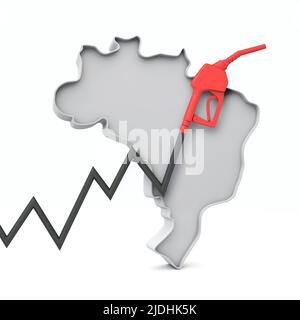 Augmentation du coût de l'essence et du carburant au brésil concept. 3D rendu Banque D'Images