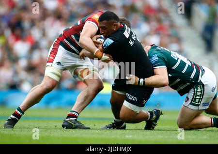 LONDRES ANGLETERRE - JUIN 18 : Billy Vunipola de Saracens pendant Gallagher Anglais Premiership final entre Saracens contre Leicester Tigers à Twicken Banque D'Images