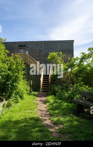 Une vue de la Tour de cacher sur la Fen de Strumpshaw de RSPB à Norfolk Banque D'Images