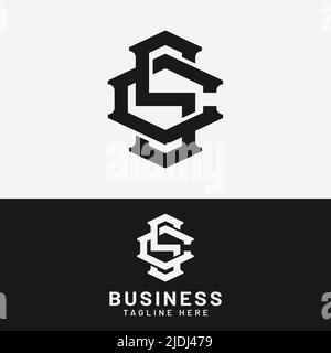 S C SC CS lettre Monogramme modèle de conception du logo initial. Convient à General Sports Fitness Finance Construction entreprise Business Shop Illustration de Vecteur