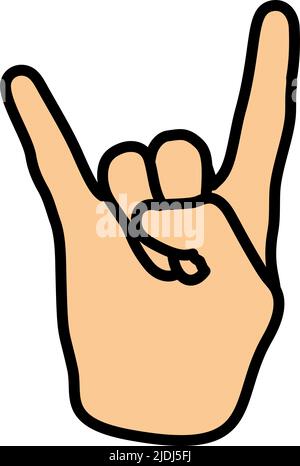 Icône Rock Hand. Contour gras modifiable avec Color Fill Design. Illustration vectorielle. Illustration de Vecteur