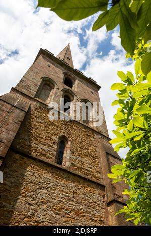 La tour de l'église St Michel et All Angels, Ledbury, UK 2022, l'une des seules églises qui a une tour séparée de l'église. Banque D'Images