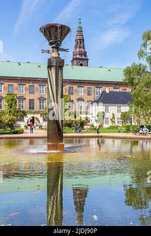 Le jardin de la Bibliothèque royale (Det Kongelige Biblioteks Hont) à Copenhague, au Danemark. Banque D'Images