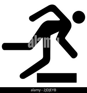 Attention obstacles symbole signe isoler sur fond blanc, vecteur Illustratio Illustration de Vecteur