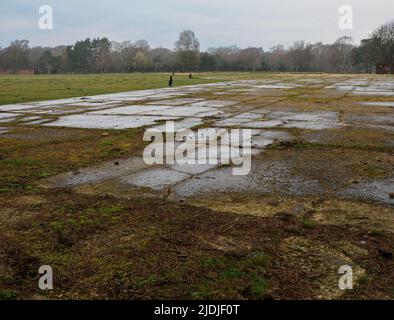Ancienne piste de la RAF Holmsley South ancienne station de WW2 de la Royal Air Force dans la New Forest, Hampshire, Royaume-Uni Banque D'Images