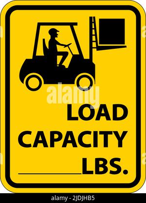 Étiquette de capacité de charge du chariot élévateur sur fond blanc Illustration de Vecteur