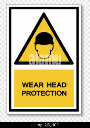 Porter un symbole de protection de la tête isoler sur fond transparent, illustration vectorielle Illustration de Vecteur