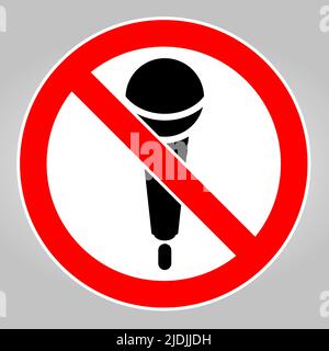 N'enregistrez pas, n'utilisez pas l'icône microphone, symbole Haut-parleur Illustration de Vecteur