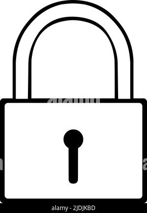 Illustration vectorielle d'un cadenas dessiné en noir et blanc Illustration de Vecteur
