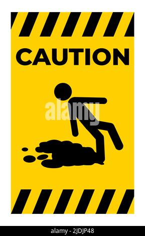 Attention attention symbole de surface glissante isoler sur fond blanc Illustration de Vecteur