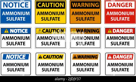 Danger symbole sulfate d'ammonium sur fond blanc Illustration de Vecteur