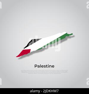 Drapeau de la carte vectorielle de la palestine isolé sur fond blanc.Illustration vectorielle Illustration de Vecteur