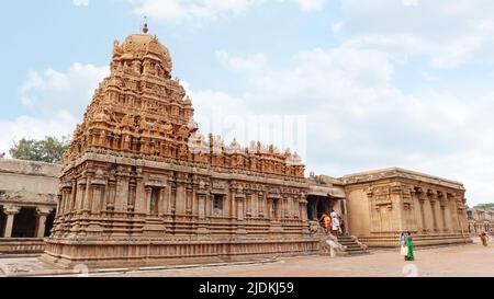 INDE, TAMILNADU, THANJAVUR, mars 2022, Temple de Devoteeat Murugan à l'intérieur des locaux du Temple de Brihadehashwara Banque D'Images