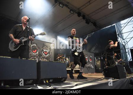 Padoue, Italie. 21st juin 2022. Front agnostique pendant les Rumjacks et Front agnostique ouverture de la mauvaise religion, concert de musique à Padoue, Italie, 21 juin 2022 crédit: Agence de photo indépendante/Alamy Live News Banque D'Images