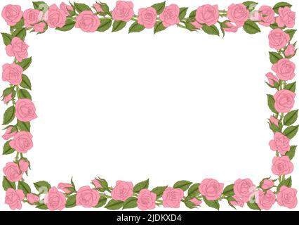 Roses Rose bordure fleur fleurs cadre vintage Illustration de Vecteur