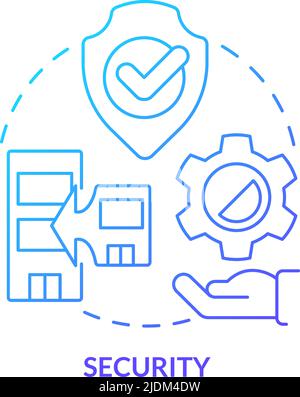 Icône de concept de gradient bleu de sécurité Illustration de Vecteur