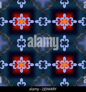 Motifs d'éléments fluides, abstraits et colorés de style arabe, asiatique et latino-américain. Illustration de Vecteur