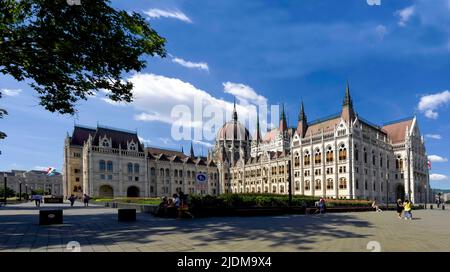 Le bâtiment du parlement hongrois (Országház) à Budapest, Hongrie Banque D'Images