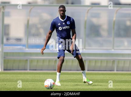 Ville de Gelsenkirchen, Allemagne. 22nd juin 2022. Firo : 06/22/2022, football, 1st Bundesliga, saison 2022/2023, FC Schalke 04, Formation, début de la formation, Ibrahima CISSE/dpa/Alamy Live News Banque D'Images