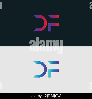 Lettre alphabétique logo DF Illustration de Vecteur