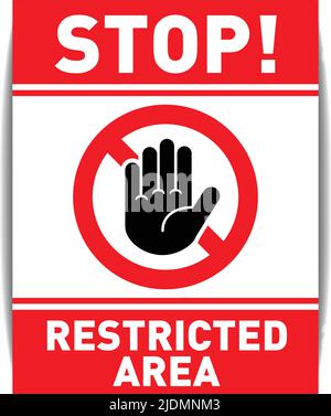 Panneau d'arrêt d'interdiction. Zone restreinte, propriété privée, pas d'intrusion. Vecteur sur arrière-plan transparent Illustration de Vecteur