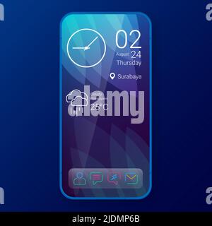 interface utilisateur de l'écran d'accueil pour concevoir une application mobile personnalisée Illustration de Vecteur