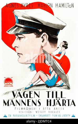 Vägen jusqu'à hans hjärta - le coeur Raider (Paramount, 1923). Poster de film suédois. Agnes Ayres, Mahlon Hamilton. Banque D'Images