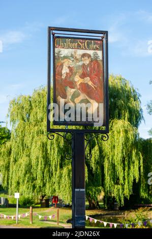 Le Village signe sur le vert à Chalfont St Giles, Buckinghamshire, Angleterre Banque D'Images