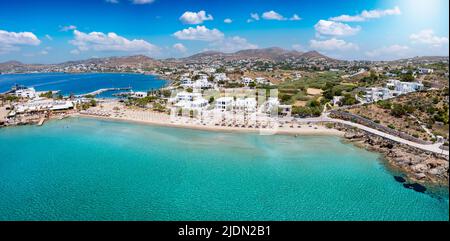 Vue panoramique aérienne de la célèbre plage d'Agathopes Banque D'Images