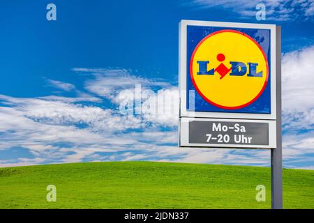 Firmensologo des Discounter Lidl Banque D'Images