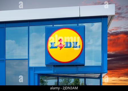 Firmenlogo des Discounter Lidl Banque D'Images