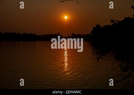 Une soirée au lac Rabindra Sarobar, Kolkata, Inde Banque D'Images