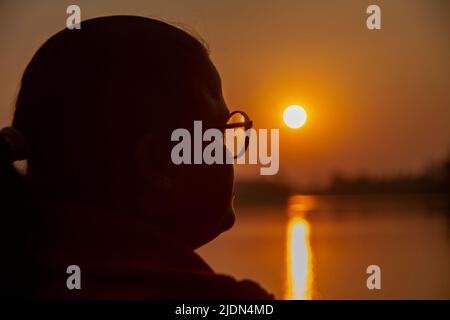 Une soirée au lac Rabindra Sarobar, Kolkata, Inde Banque D'Images