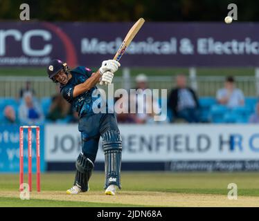 Wayne Madsen battant les Falcons lors d'un match Blast de T20 entre les Derbyshire Falcons et les Northamptonshire Steelbacks Banque D'Images