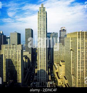 New York 1980s, bâtiments du Rockefeller Center, bâtiment Comcast, GE, RCA, Manhattan Midtown, New York City, New York, NY, États-Unis, Banque D'Images