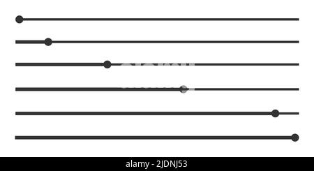 Curseurs du lecteur audio ou barres de chargement en cours. Ensemble d'éléments graphiques du modèle de panneau de lecteur multimédia pour application mobile ou site Web. Illustration vectorielle. Illustration de Vecteur