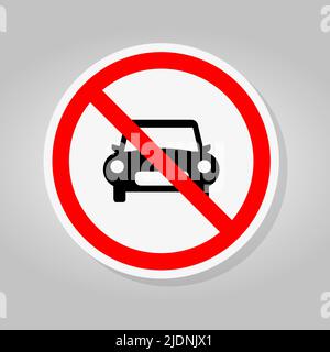 Interdire les voitures signalisation routière isoler sur fond blanc, illustration vectorielle Illustration de Vecteur