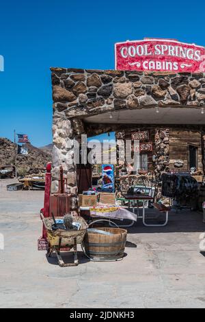 Station-service de Cool Springs sur la route 66 près d'Oatman, Arizona Banque D'Images